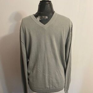 Calvin Klein Gray V-neck Knit sweater, size L
